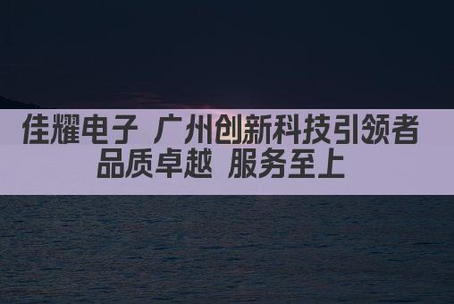 佳耀电子 广州创新科技引领者 品质卓越 服务至上 