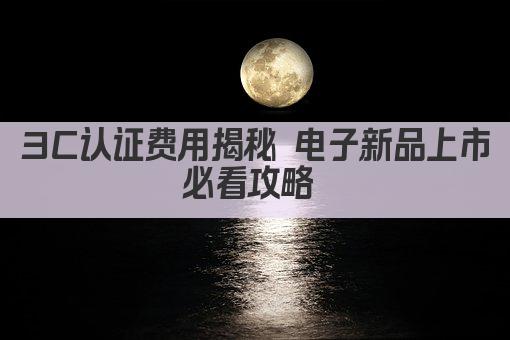3C认证费用揭秘 电子新品上市必看攻略 
