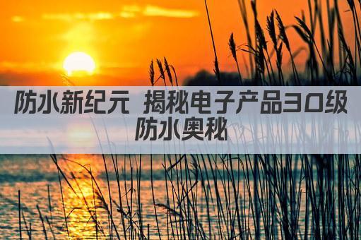 防水新纪元 揭秘电子产品30级防水奥秘