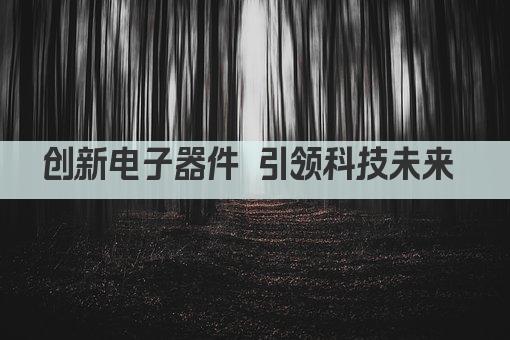 创新电子器件 引领科技未来 