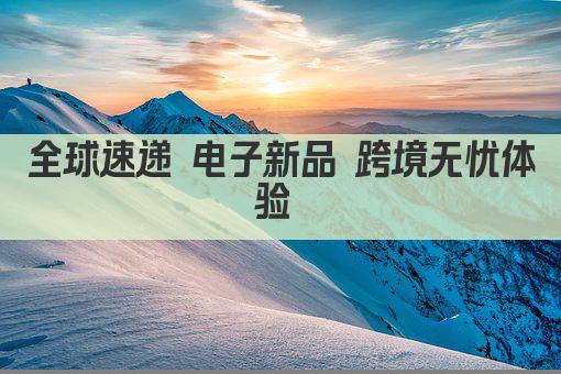 全球速递 电子新品 跨境无忧体验 