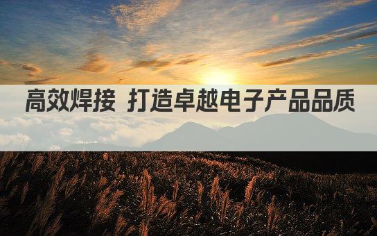 高效焊接 打造卓越电子产品品质 