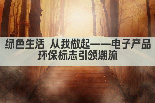 绿色生活 从我做起——电子产品环保标志引领潮流