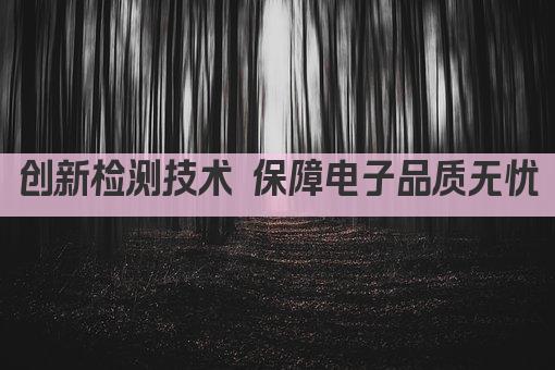 创新检测技术 保障电子品质无忧