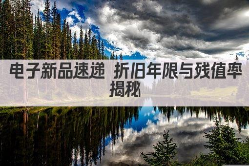 电子新品速递 折旧年限与残值率揭秘
