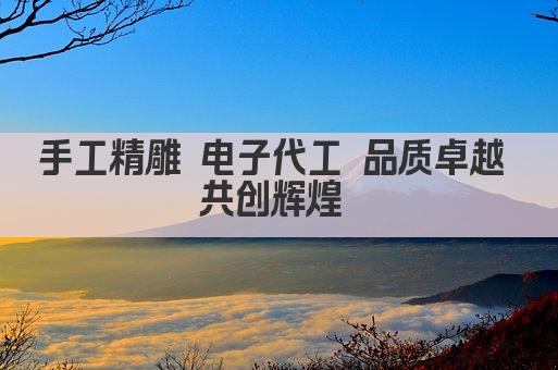 手工精雕 电子代工 品质卓越 共创辉煌 