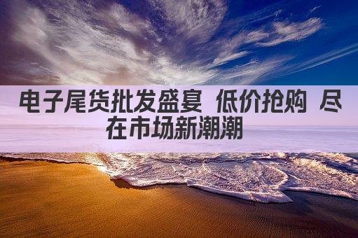 电子尾货批发盛宴 低价抢购 尽在市场新潮潮 