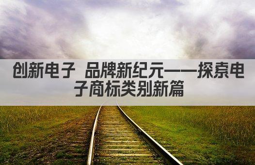 创新电子 品牌新纪元——探索电子商标类别新篇
