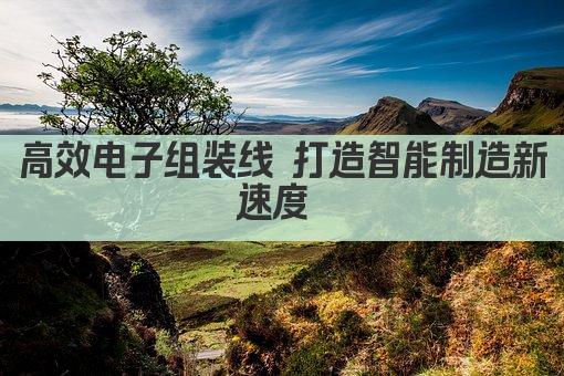 高效电子组装线 打造智能制造新速度 