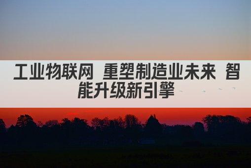 工业物联网 重塑制造业未来 智能升级新引擎
