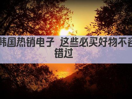 韩国热销电子 这些必买好物不容错过 