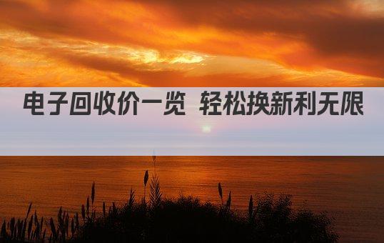 电子回收价一览 轻松换新利无限 