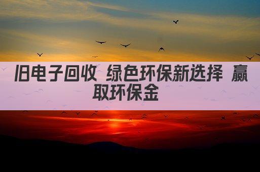 旧电子回收 绿色环保新选择 赢取环保金 