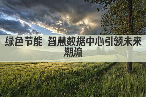 绿色节能 智慧数据中心引领未来潮流