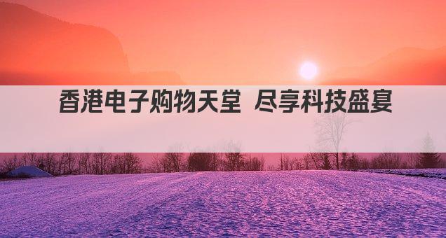 香港电子购物天堂 尽享科技盛宴 