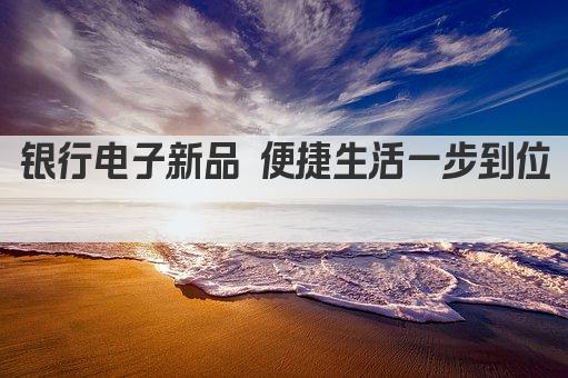 银行电子新品 便捷生活一步到位 