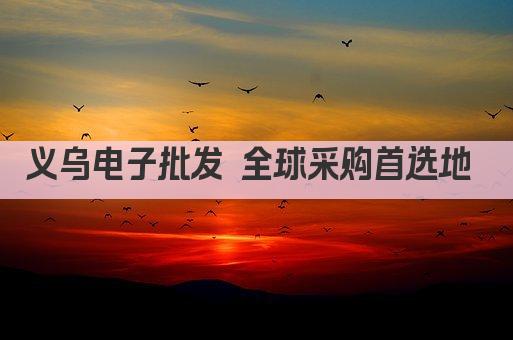 义乌电子批发 全球采购首选地 