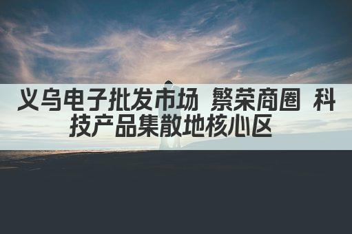 义乌电子批发市场 繁荣商圈 科技产品集散地核心区 