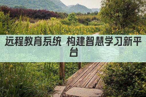 远程教育系统 构建智慧学习新平台