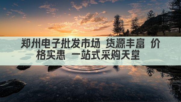 郑州电子批发市场 货源丰富 价格实惠 一站式采购天堂 