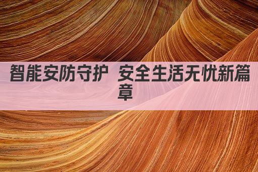 智能安防守护 安全生活无忧新篇章 