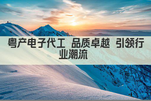 粤产电子代工 品质卓越 引领行业潮流 