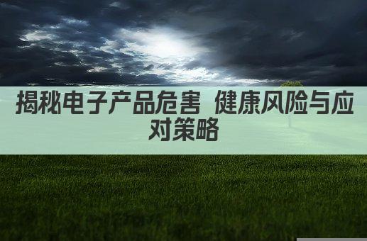 揭秘电子产品危害 健康风险与应对策略