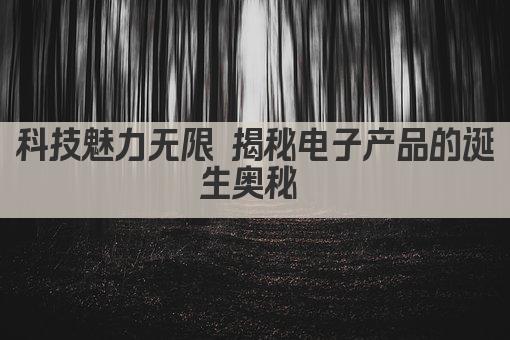 科技魅力无限 揭秘电子产品的诞生奥秘 