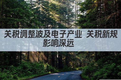 关税调整波及电子产业 关税新规影响深远 