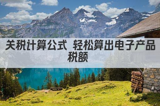 关税计算公式 轻松算出电子产品税额 