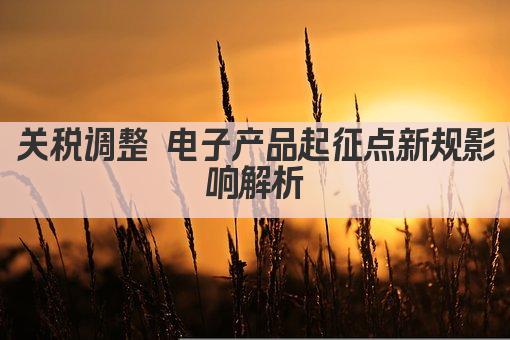 关税调整 电子产品起征点新规影响解析