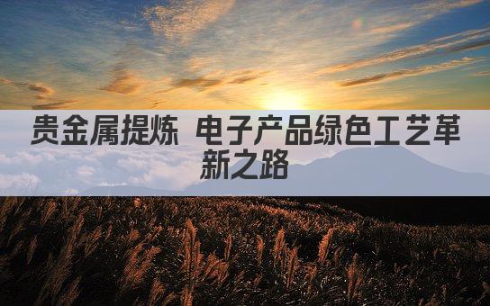 贵金属提炼 电子产品绿色工艺革新之路