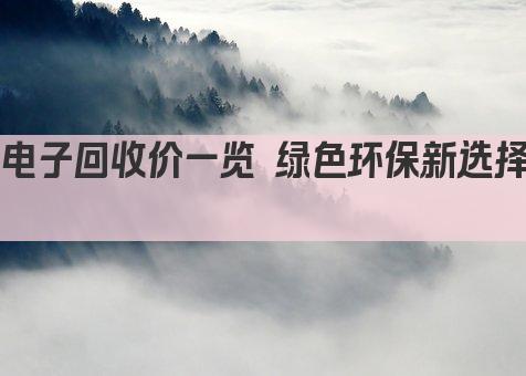 电子回收价一览 绿色环保新选择 