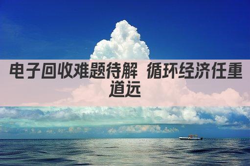 电子回收难题待解 循环经济任重道远