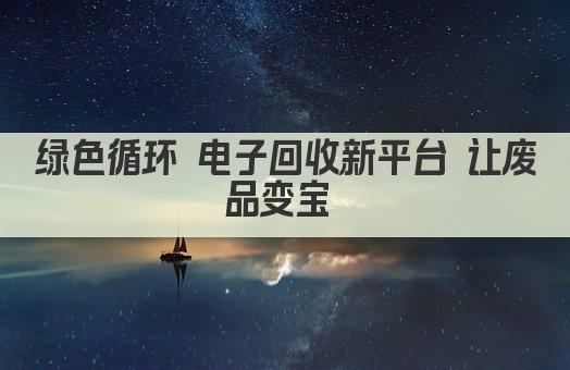 绿色循环 电子回收新平台 让废弃电子焕发新生 