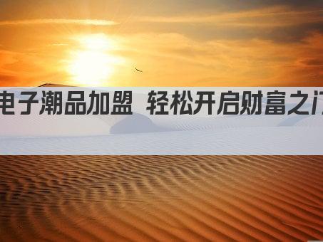 电子潮品加盟 轻松开启财富之门 