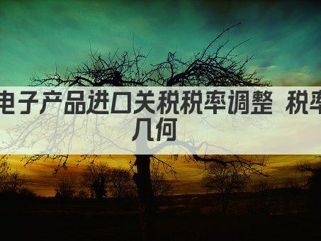 电子产品进口关税税率调整 税率几何 