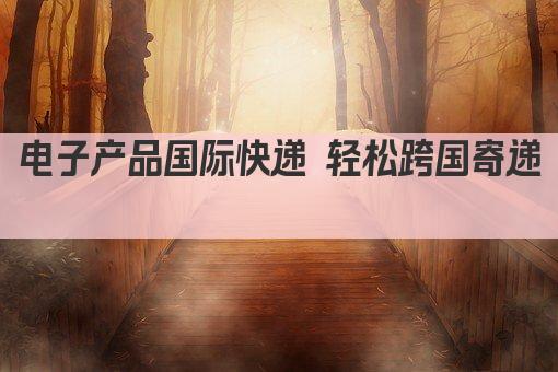 电子产品国际快递 轻松跨国寄递 