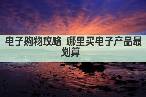 电子购物攻略 哪里买电子产品最划算 