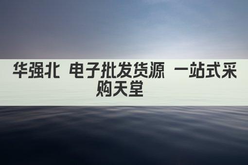 华强北 电子批发货源 一站式采购天堂 