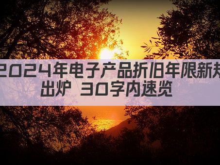 2024年电子产品折旧年限新规出炉 30字内速览 