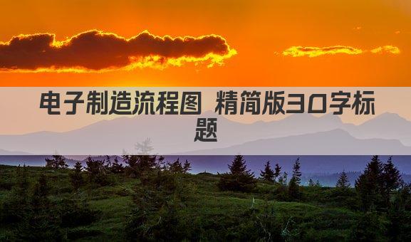 电子制造流程图 精简版30字标题