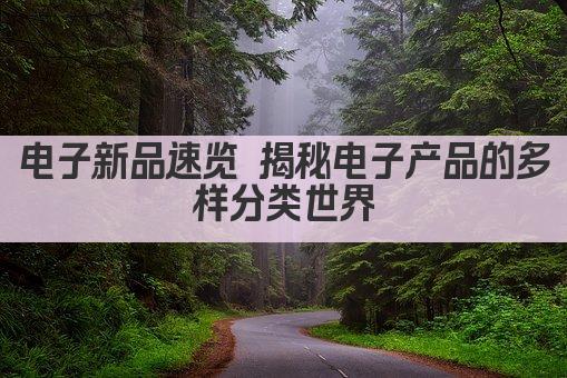 电子新品速览 揭秘电子产品的多样分类世界