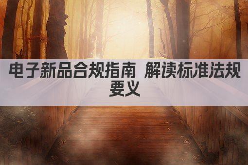 电子产品合规指南 解读标准法规要义