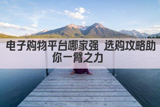 电子购物平台哪家强 选购攻略助你一臂之力 