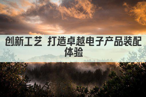 创新工艺 打造卓越电子产品装配体验