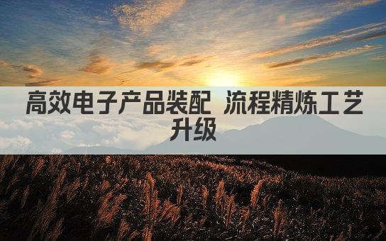 高效电子产品装配 流程精炼工艺升级