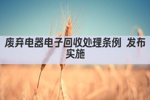 废电器电子回收处理条例实施细则 