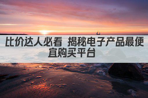 比价达人必看 揭秘电子产品最便宜购买平台 