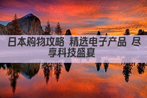 日本购物攻略 精选电子产品 尽享科技盛宴 